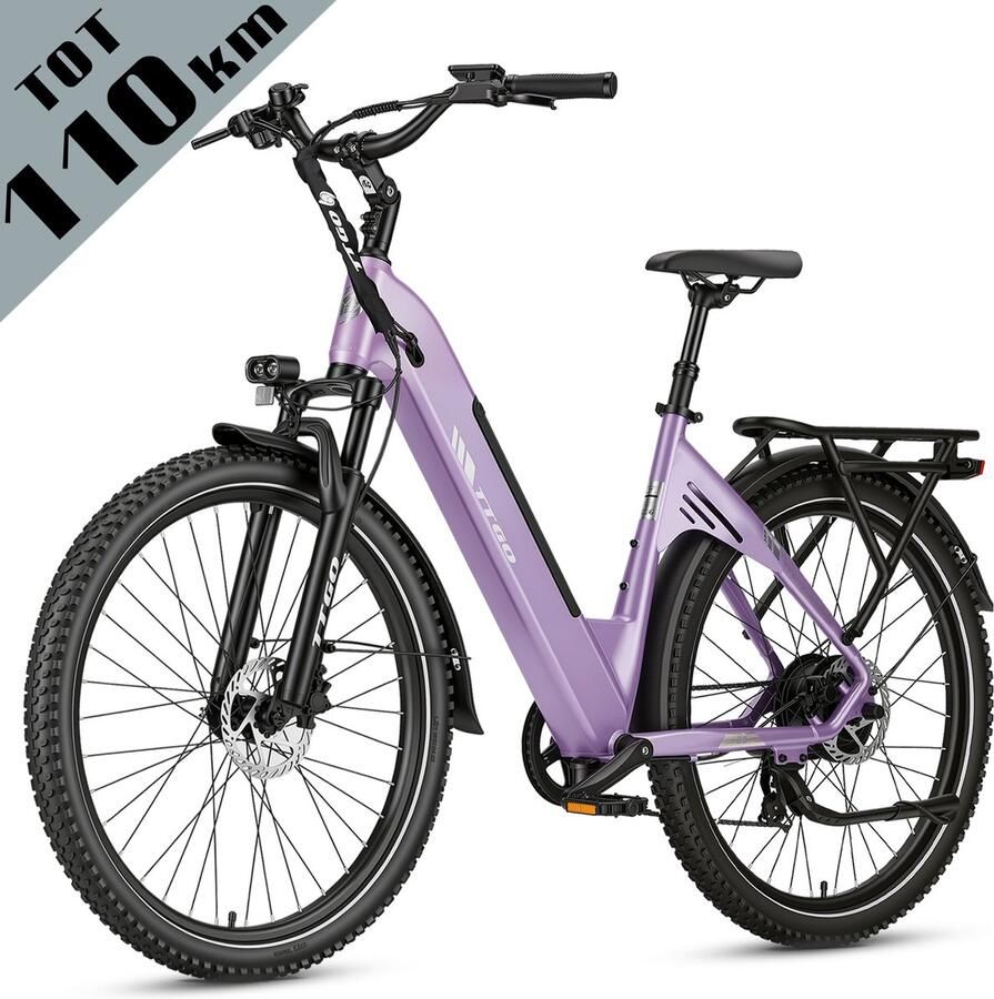 TTGO C5 Elektrische Fiets 648Wh Accu Actieradius tot 110 km 48V 250W Motor Hydraulische Schijfrem 27 5 × 2 4 Inch Banden Shi o 7 Versnellingen Aluminium Frame LCD Display Elektrische Stadsfiets Max. Belasting 125 kg paars