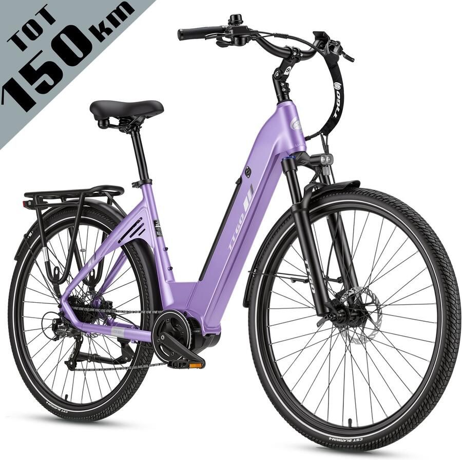 TTGO C7 SE Elektrische Fiets – 648WH Lithium Accu – Actieradius tot 150 km – Middenmotor – 28×2.0 inch Banden – Hydraulische Schijfrem – Shi o 9 Versnellingen – Verende Voorvork met Lock-out – Elektrische Stadsfiets