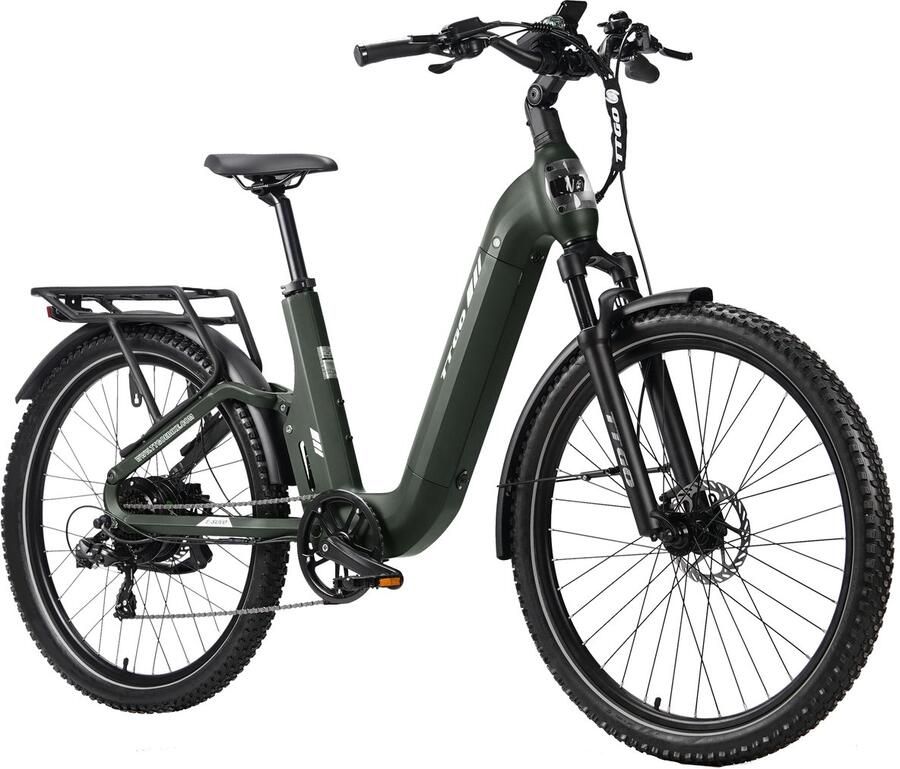 TTGO E-SUVO Elektrische Fiets 48V15AH Accu 250W Motor 27.5 INCH Banden Actieradius 100KM Hydraulische Schijfrem – Shi o 7 Versnellingen Groen - Foto 2