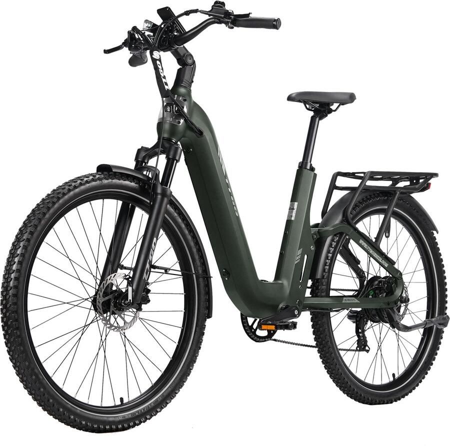 TTGO E-SUVO Elektrische Fiets 48V15AH Accu 250W Motor 27.5 INCH Banden Actieradius 100KM Hydraulische Schijfrem – Shi o 7 Versnellingen Groen