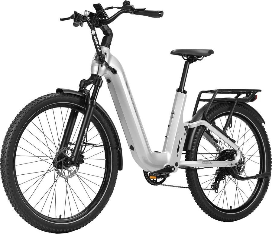 TTGO E-SUVO S6 Full Suspension E-MTB 27 5 inch 48V 15Ah Accu Tot 120 km Actieradius 70Nm Koppel 250W Achterwielmotor Hydraulische Schijfrem Shi o 7 Versnellingen Zilver