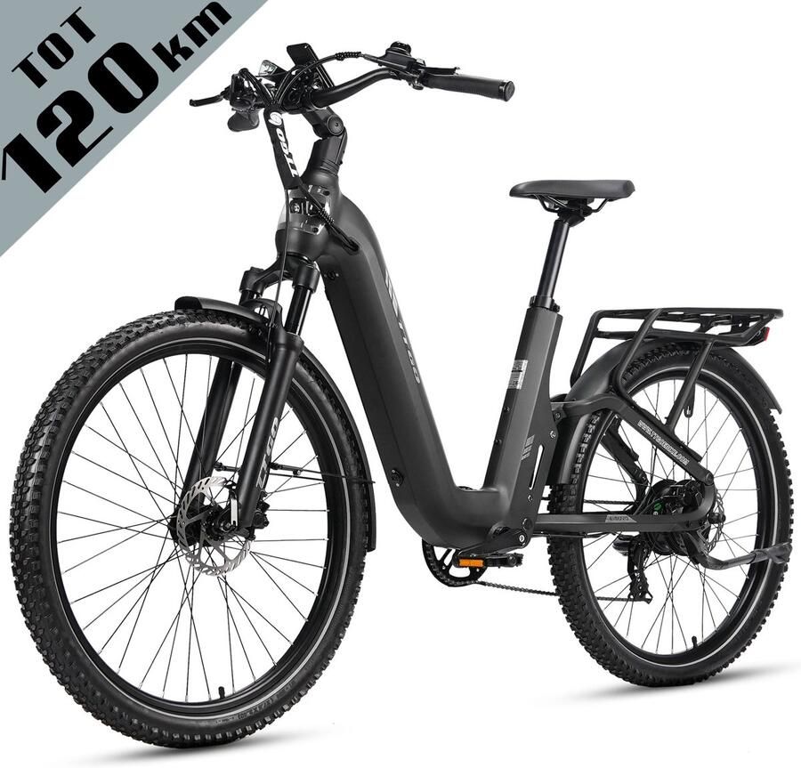 TTGO E-SUVO S6 Full Suspension E-MTB 27 5 inch 48V 15Ah Accu Tot 120 km Actieradius 70Nm Koppel 250W Achterwielmotor Hydraulische Schijfrem Shi o 7 Versnellingen Grijs