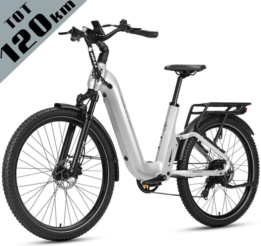 TTGO E-SUVO S6 Full Suspension E-MTB 27 5 inch 48V 15Ah Accu Tot 120 km Actieradius 70Nm Koppel 250W Achterwielmotor Hydraulische Schijfrem Shi o 7 Versnellingen Zilver