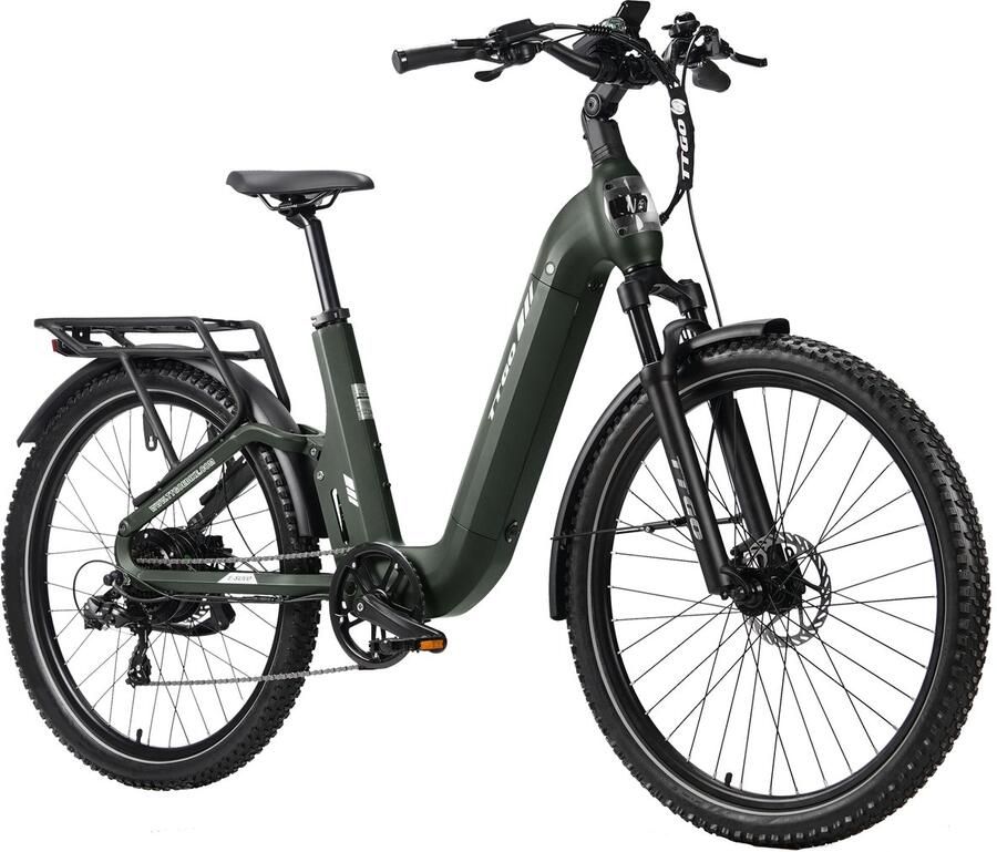 TTGO E-SUVO S6 Full Suspension Elektrische Mountainbike 27 5 inch Aluminium Softtail Frame 120 km Actieradius 720Wh Grote Accu 70Nm Krachtig Koppel Hydraulische Schijfrem Shi o 7 Versnellingen Groen