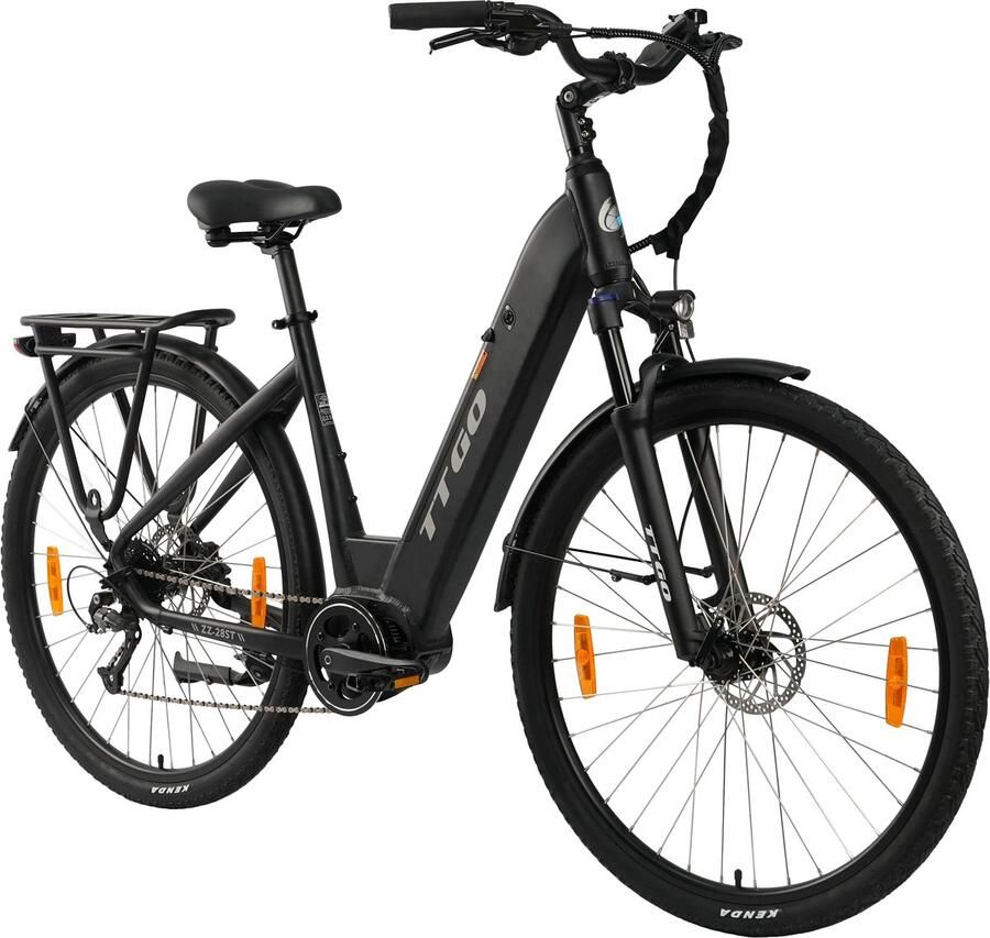 TTGO Elektrische Fiets 28 Inch Elektrische Fiets Middenmotor 250W Actieradius 110-130km Topsnelheid 25 km u Hydraulisch remsysteem en schokdempers alu legering Shi o 9-Versnelling – Voor lange reizen en dagelijks woon-werk – zwart