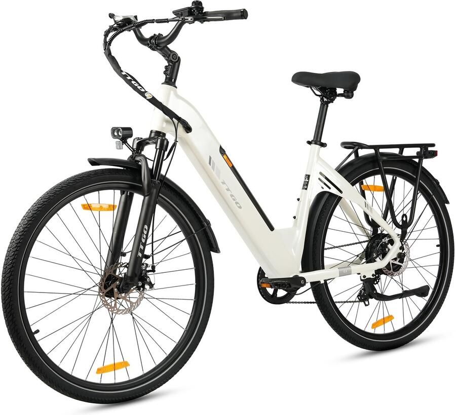 TTGO Elektrische Fiets C3 SE 28 Inch E-Bike Stadsfiets 18Ah Accu tot 120 km Bereik Shi o 7 Speed- Aluminium Frame Wit