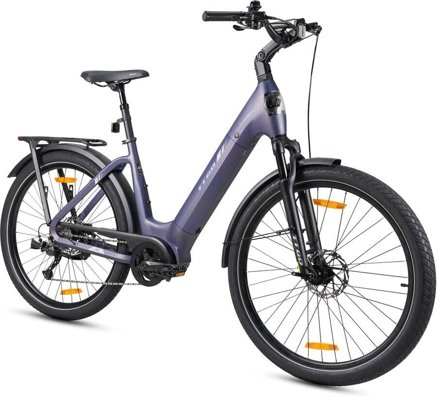 TTGO Elektrische Fiets Z5 36V 18AH Accu Middenmotor Max Actieradius 120 KM Aluminium Lage Instapframe 27.5×2.4 Inch Wielen Shi o 9 Versnellingen Hydraulische Schijfrem LCD Display Elektrische Stadsfiets -Blauw