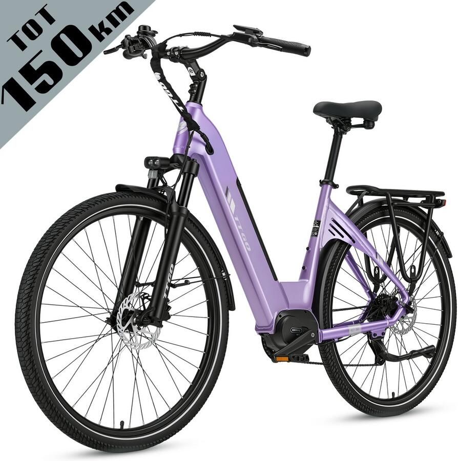 TTGO C7 SE Elektrische Fiets – 36V 18Ah Lithium Accu – Actieradius tot 150 km – Middenmotor – 28×2.0 inch Banden – Hydraulische Schijfrem – Shi o 9 Versnellingen – Verende Voorvork met Lock-out – Elektrische Stadsfiets