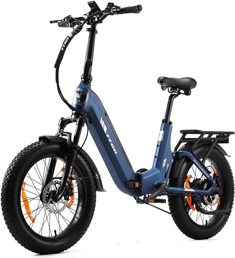 TTGO F7 E-bike 25 km u 20inch 35km actieradius 250W motor 48V15Ah accu 70NM blauw