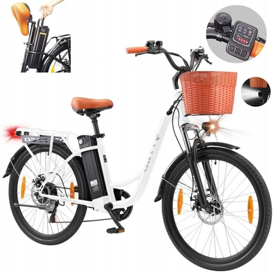 TTGO YY-26ST Robustes City-E-Bike Trekking E-Bike 26 mit 75 km Reichweite 250W Motor Scheibenbremsen 6-Gang Shi o