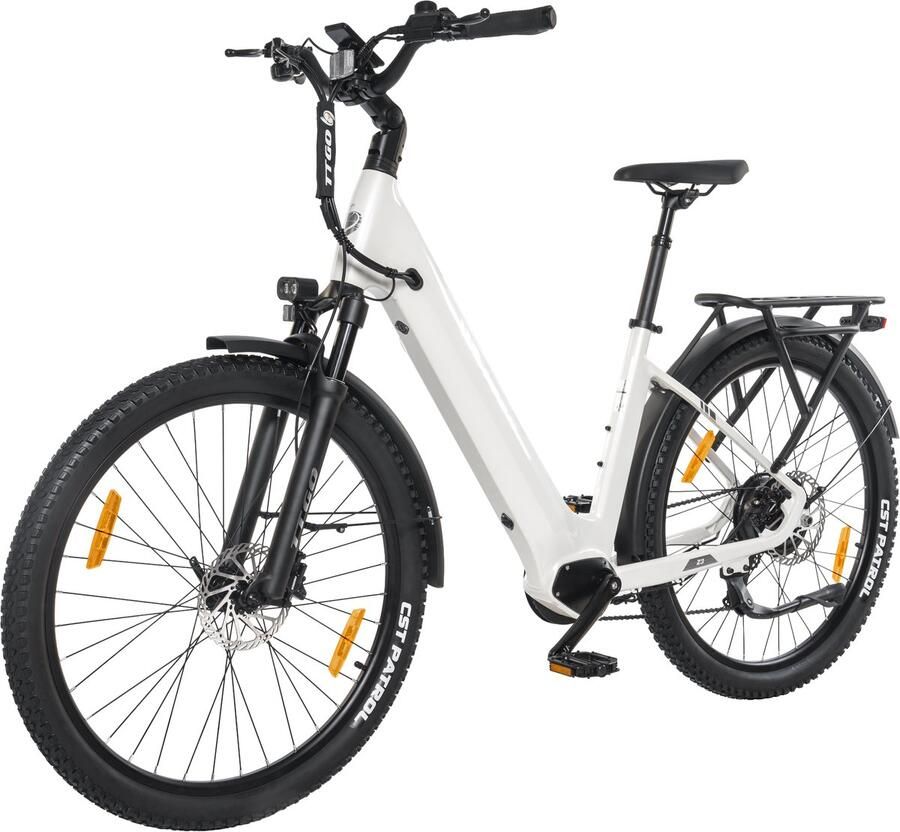 TTGO Z3 E-bike 25 km u 27.5inch 120km actieradius 250W motor 48V 15Ah accu 70NM wit