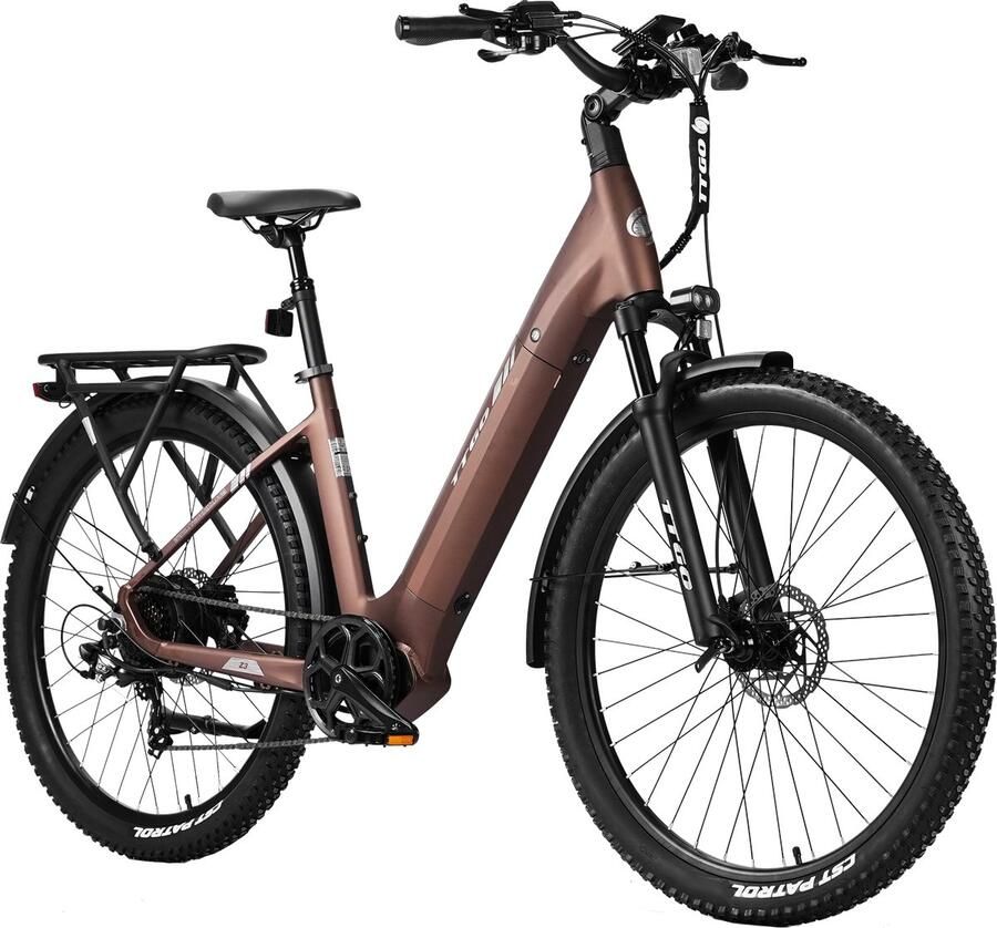 TTGO Z3 Elektrische Fiets 250W 48V15Ah Accu 27.5 Inch Banden 25km u Max Bereik 110-120km Shi o 7s- Bruin - Foto 1