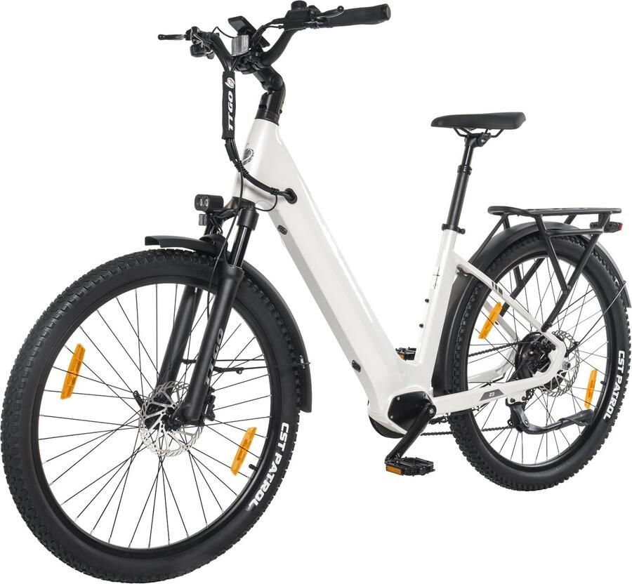 TTGO Z3 Elektrische Fiets 250W Motor 48V15Ah Accu 27.5 Inch Banden Max Snelheid 25km u Max Bereik 110-120km Shi o 7 Versnellingen Wit