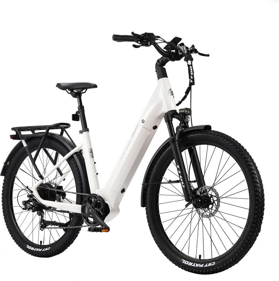 TTGO Z3 Elektrische Fiets 250W Motor 48V15Ah Accu 27.5 Inch Banden Max Snelheid 25km u Max Bereik 110-120km Shi o 7 Versnellingen Wit