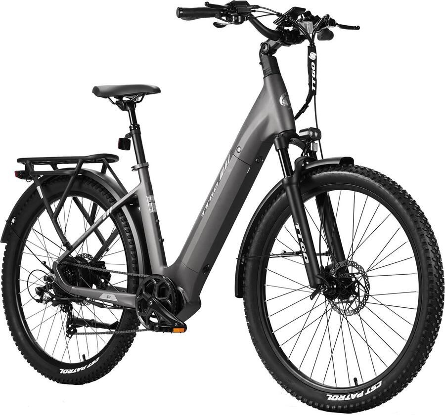 TTGO Z3 Elektrische Fiets 250W Motor 48V15Ah Accu 27.5 Inch Banden Max Snelheid 25km u Max Bereik 110-120km Shi o 7 Versnellingen Grijs