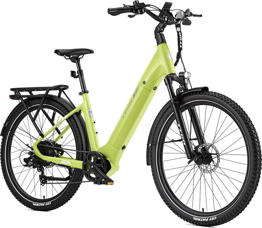 TTGO Z3 Elektrische Fiets 250W Motor 48V15Ah Accu 27.5 Inch Banden Max Snelheid 25km u Max Bereik 110-120km Shi o 7 Versnellingen Groen