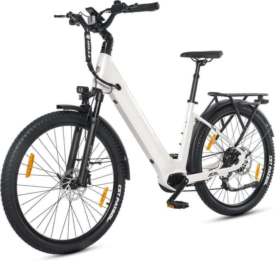 TTGO Z3 Elektrische Fiets 27 5 x 2.4 inch Banden LCD Display 720Wh Accu Actieradius tot 100 km Shi o 7 Versnellingen 70 Nm Koppel Wit