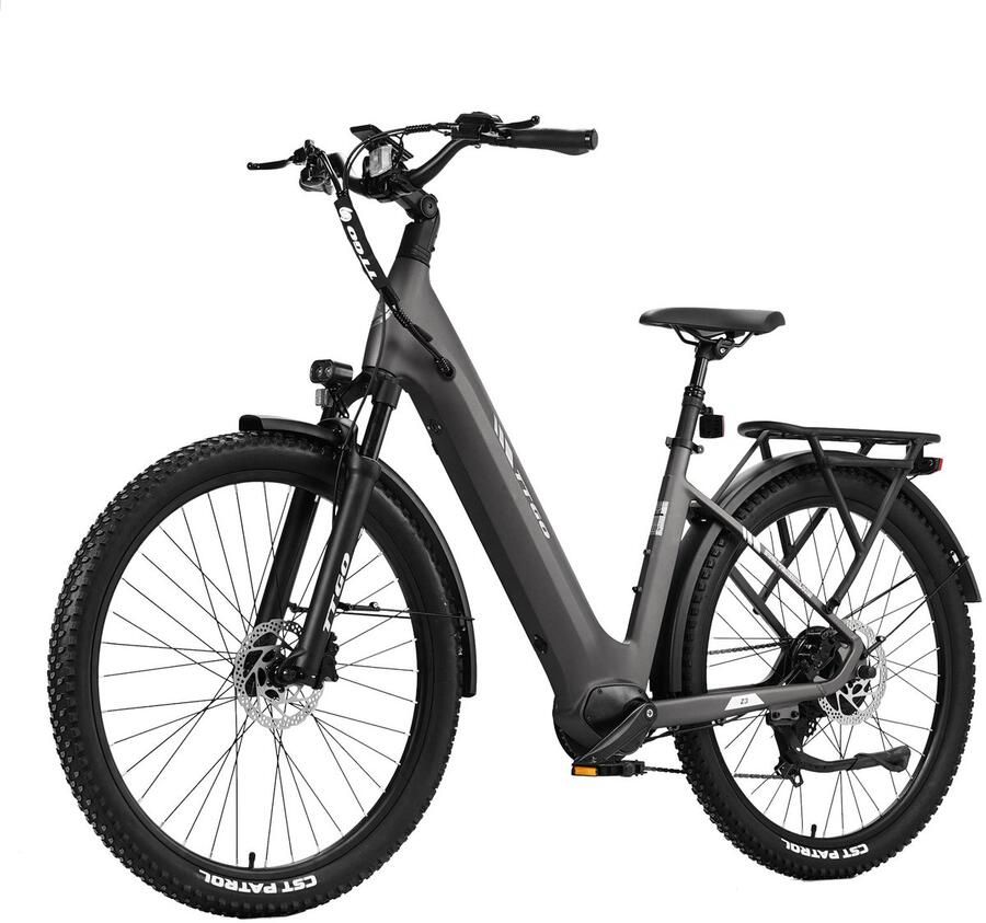 TTGO Z3 Elektrische Fiets – 48V 15Ah Accu (720Wh) – Achterwielmotor – Actieradius tot 120 km – 27.5×2.4 Inch Banden – LCD Display – Shi o 7 Versnellingen – Hydraulische Schijfrem – Stadsfiets – Max. Belastbaar 125 kg – zwart