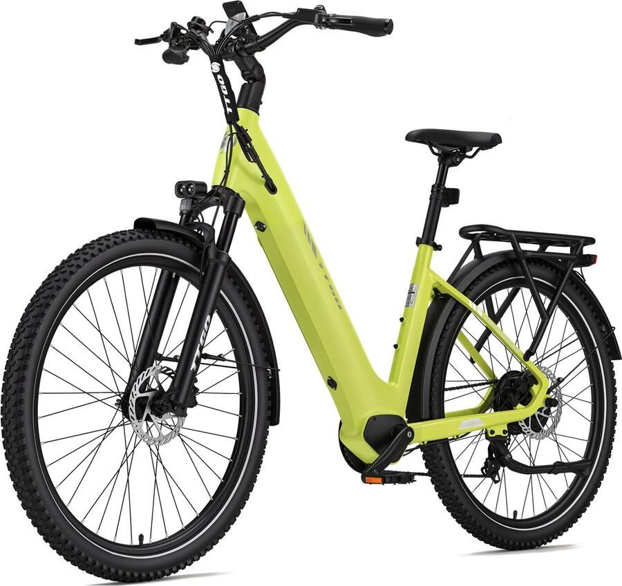 TTGO Z3 Elektrische Fiets – 48V 15Ah Accu (720Wh) – Achterwielmotor – Actieradius tot 130 km – 27.5×2.4 Inch Banden – LCD Display – Shi o 7 Versnellingen – Hydraulische Schijfrem – Stadsfiets – Max. Belastbaar 125 kg – Appelgroen