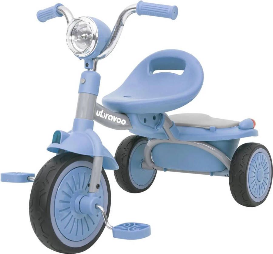 Ubravoo Ulbravoo Kinderfiets voor peuters van 1 tot 4 jaar Driewieler Verstelbaar Stille Wielen- Inklapbaar Blauw