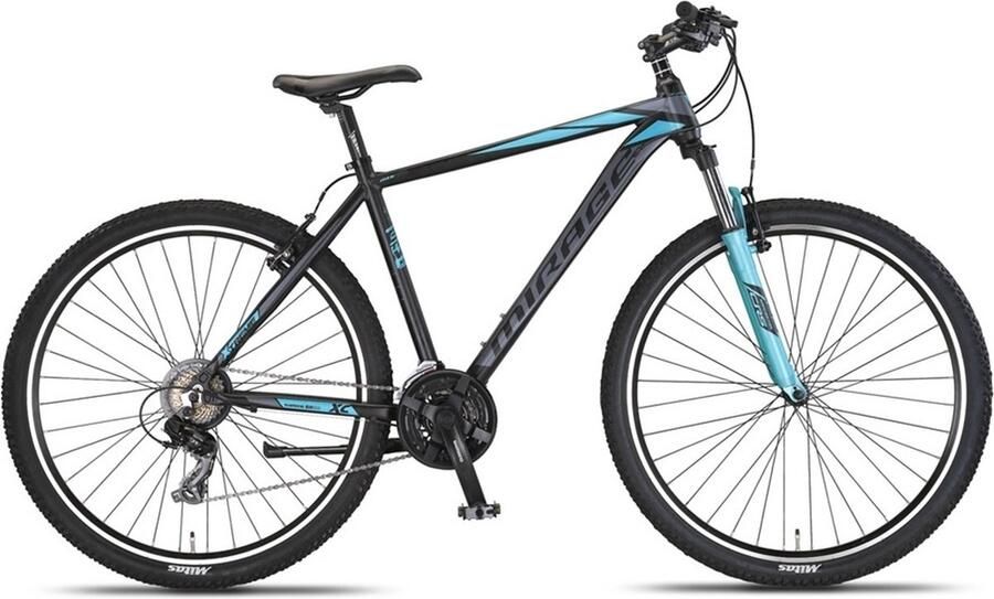 Umit Mirage Oversized MTB 27.5 Inch 50 cm Unisex 21V V Brakes Zwart Turquoise