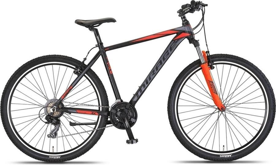 Umit Mirage Oversized MTB 29 Inch 50 cm Unisex 21V V Brakes Zwart Oranje