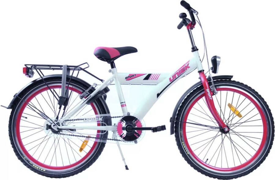 Uniek Kinderfiets Funride (V-Brake + Cb) J 24'' 1V Wit Rood - Foto 2