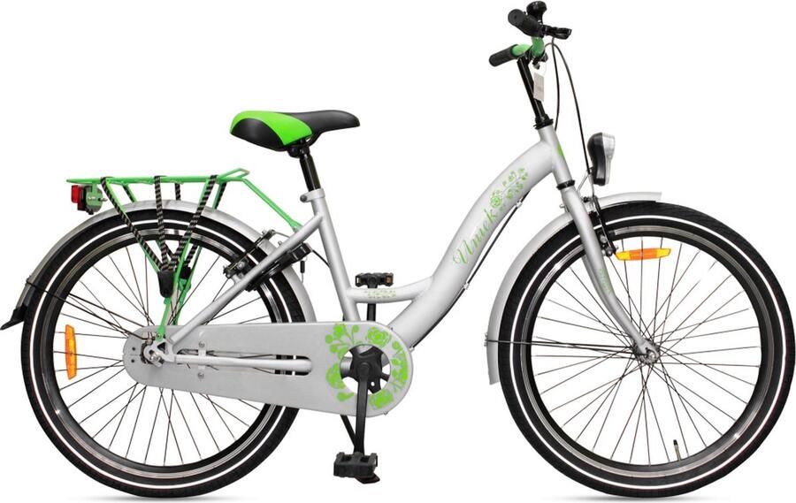 Uniek Kinderfiets 1S 24'' Grijs Groen