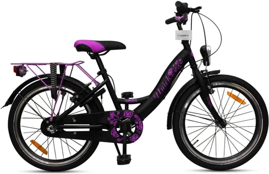 Uniek Kinderfiets 3S 20'' Zwart Roze