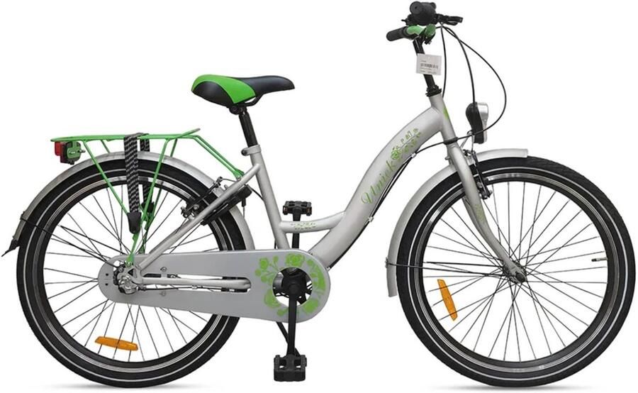 Uniek Kinderfiets 3S 24'' Grijs Groen