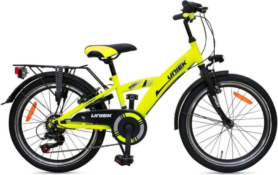 Uniek Kinderfiets 6S 20'' Geel Zwart