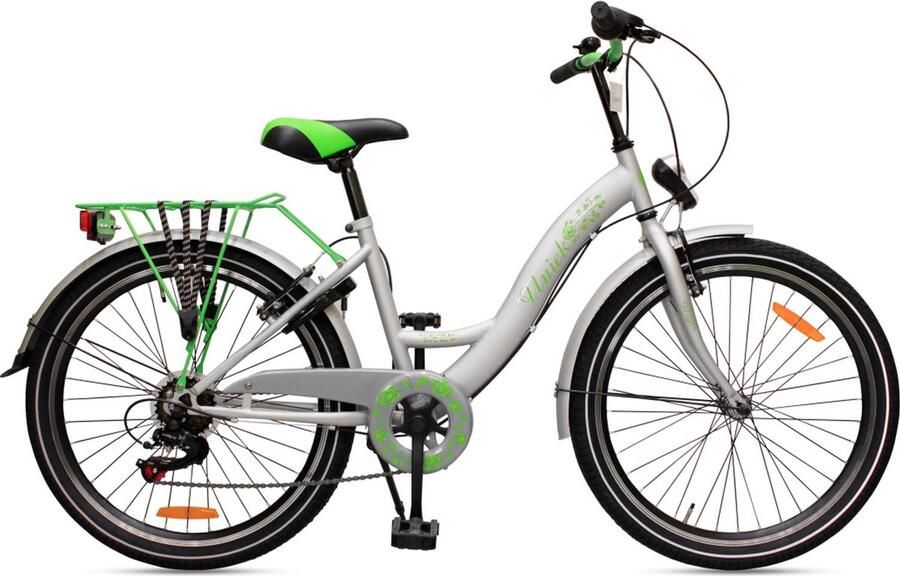 Uniek Kinderfiets 6S 24'' Grijs Groen