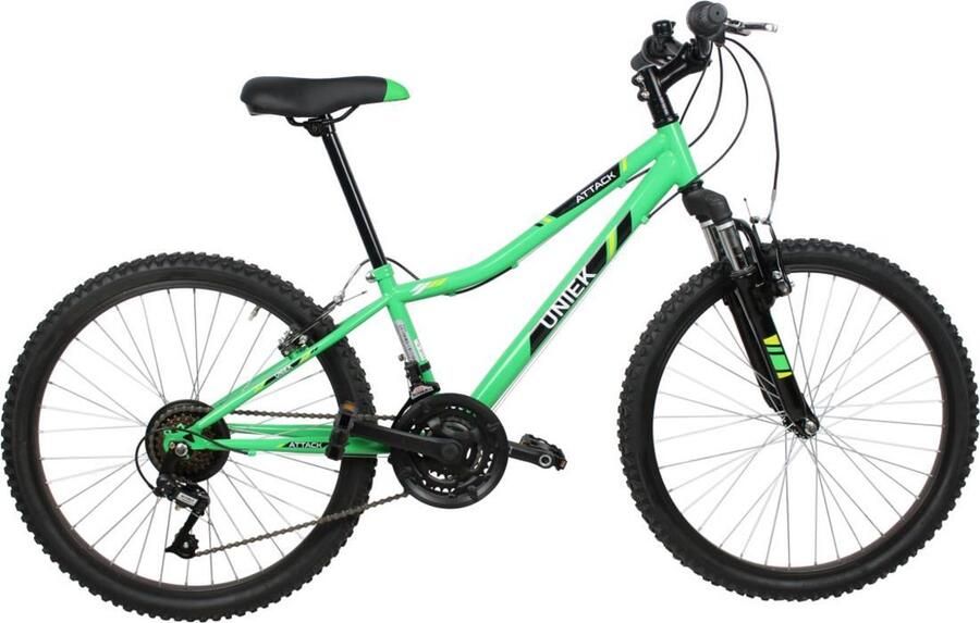 Uniek Kinderfiets Attack J 24'' 6V Groen Zwart