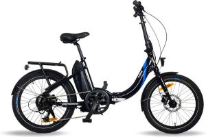 Urbanbiker Mini Elektrische Vouwfiets Afneembare Lithium Accu 504Wh (36V en 14Ah) Samsung Cellen 250W motor Zwart 20 inch 7 Versnellingen Hydraulische Rem Unisex