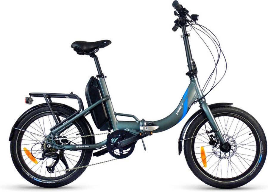 Urbanbiker Mini PLUS Elektrische Vouwfiets Afneembare Lithium Accu 504 WH (36V 14 Ah) Samsung cellen Middenmotor 55Nm 20 inch Grafiet 7 Versnellingen Hydraulische Rem Unisex