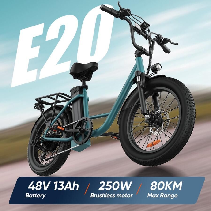 URlife E20 20 x 3 elektrische fiets met uitneembare 48 V 13 Ah-accu