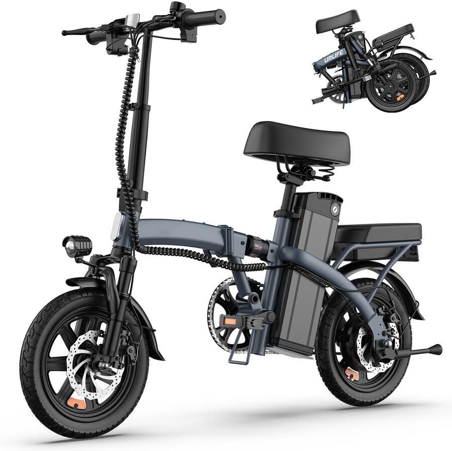 URlife F1L 14 opvouwbare elektrische fiets met 48V 7.5Ah 250W-motor