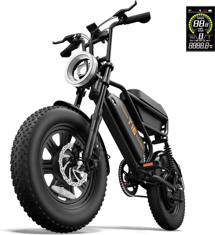 URlife T16 16 x 3 elektrische fiets met uitneembare 48V 13Ah-accu