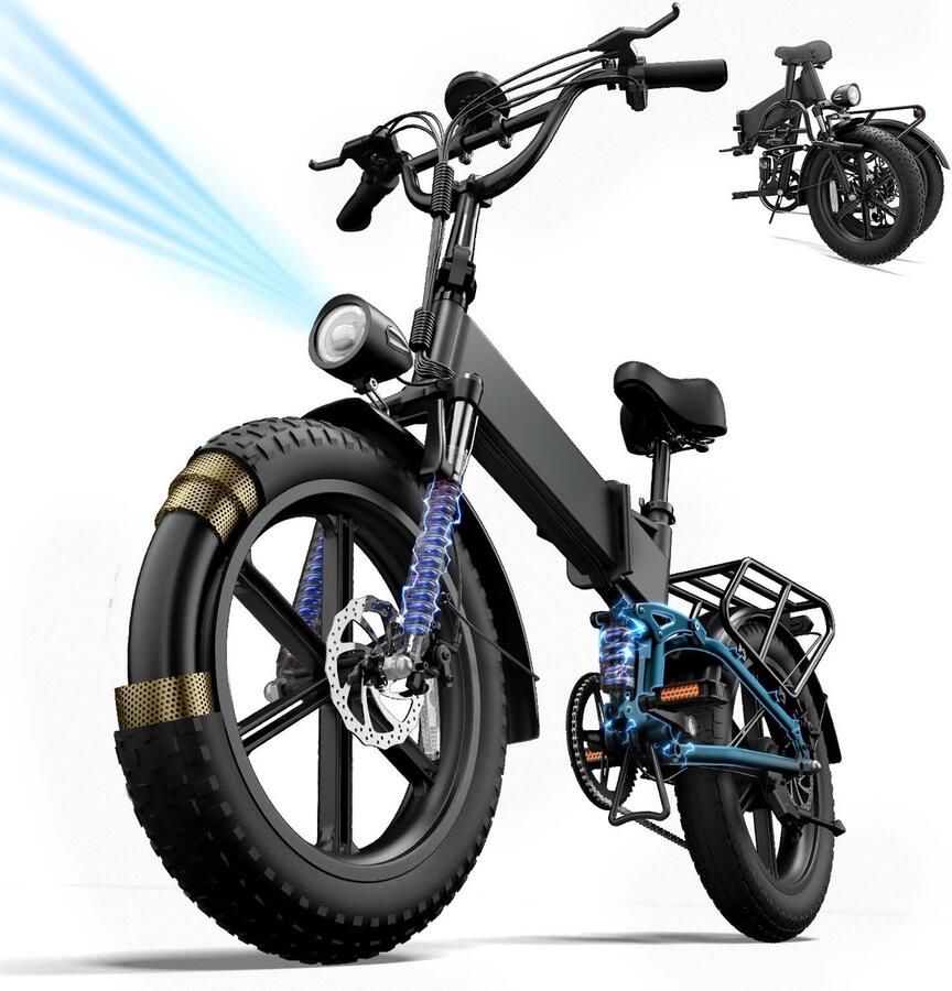 URlife T5 opvouwbare e-bike 20 x 4 fat-banden 48V 13Ah 80 Nm-motor