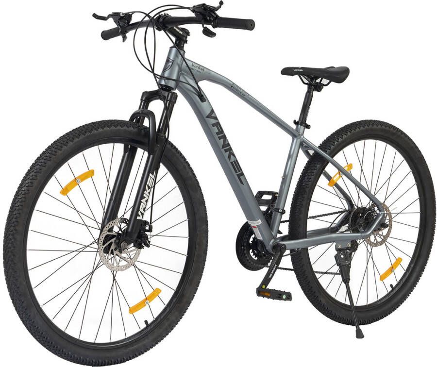 Vankel Fiets Mountainbike 29 inch Hardtail mountainbikes Shi o 21 versnellingen Shi o Derailleur met dubbele schijfrem Geschikt voor lengtes vanaf 160 cm voor en Grijs