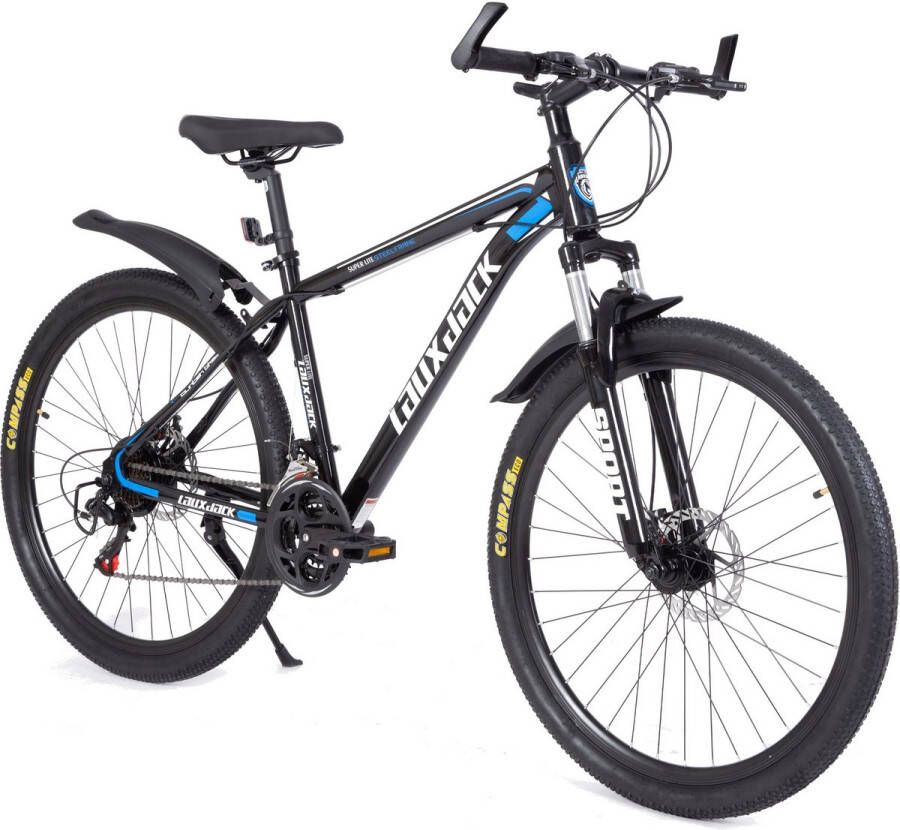 Vankel Fiets Mountainbike LAUXJACK 28 inch Hardtail mountainbikes met 21-speed Versnellingen Shi o Derailleur Met Schijfrem Blauw