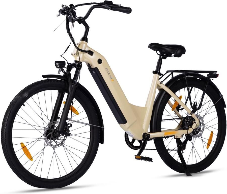 Vankel C03 Elektrische Fiets 26 inch Lage Instap 36V 655Wh Accu 80 km Actieradius Shi o 7 Versnellingen -Geel