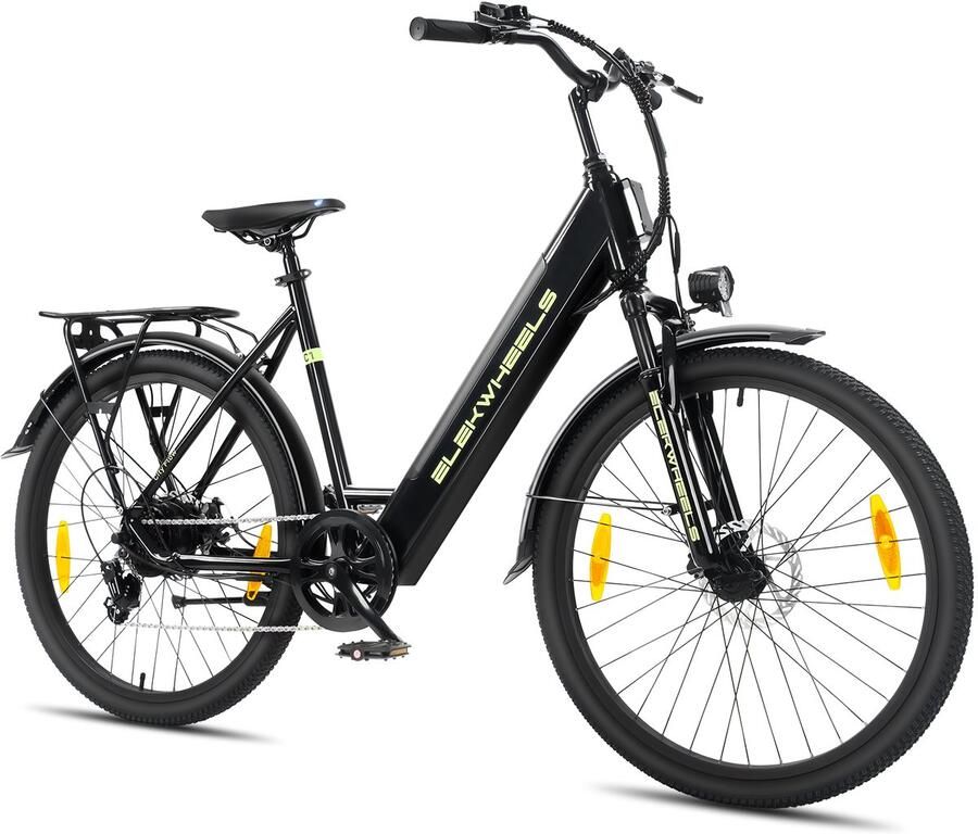 Vankel Elektrische Stadsfiets 26 Inch – E-bike & – Lage Instap – 360Wh Uitneembare Accu – 250W 45Nm – 7 Versnellingen – Voorvering – App