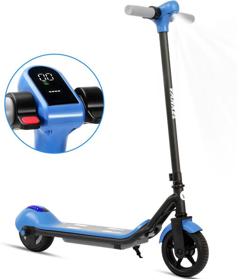 Vankel Elektrische step voor kinderen- Bereik tot 10km 110W Motor Maximumsnelheid 14 km u 6.5 Zoll Banden Maximale Belasting 60kg Opvouwbare Kinderstep voor 6-12 jaar Blauw