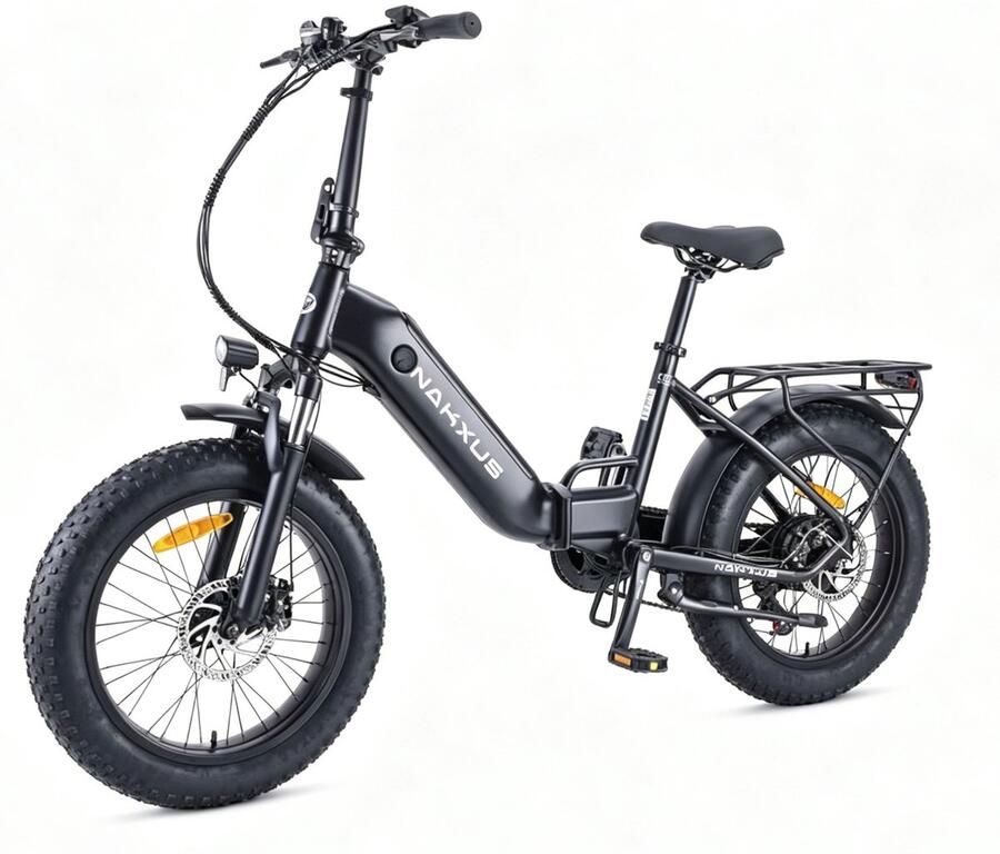Vankel Elektrische Vouwfiets 20 inch Fatbike banden 36V 522Wh uitneembare accu tot 70 km actieradius 250W motor Shi o 7 versnellingen LCD display Zwart