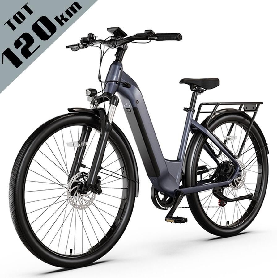 Vankel J1 e-bike 29 Inch – 48V 15Ah LG Accu – 120 km Bereik – Elektrische Stadsfiets – Hydraulische Schijfrem – Shi o 7 Versnellingen zwart