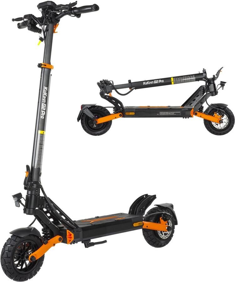 Vankel KuKirin G2 Pro elektrische step actieradius 65 km 500W borstelloze motor 48V 15 6Ah grote accu 9 inch tubeless banden voor en achter vering dubbel schijfremsysteem opvouwbaar ontwerp 3 snelheidsmodi-antidiefstal slot ontwerp