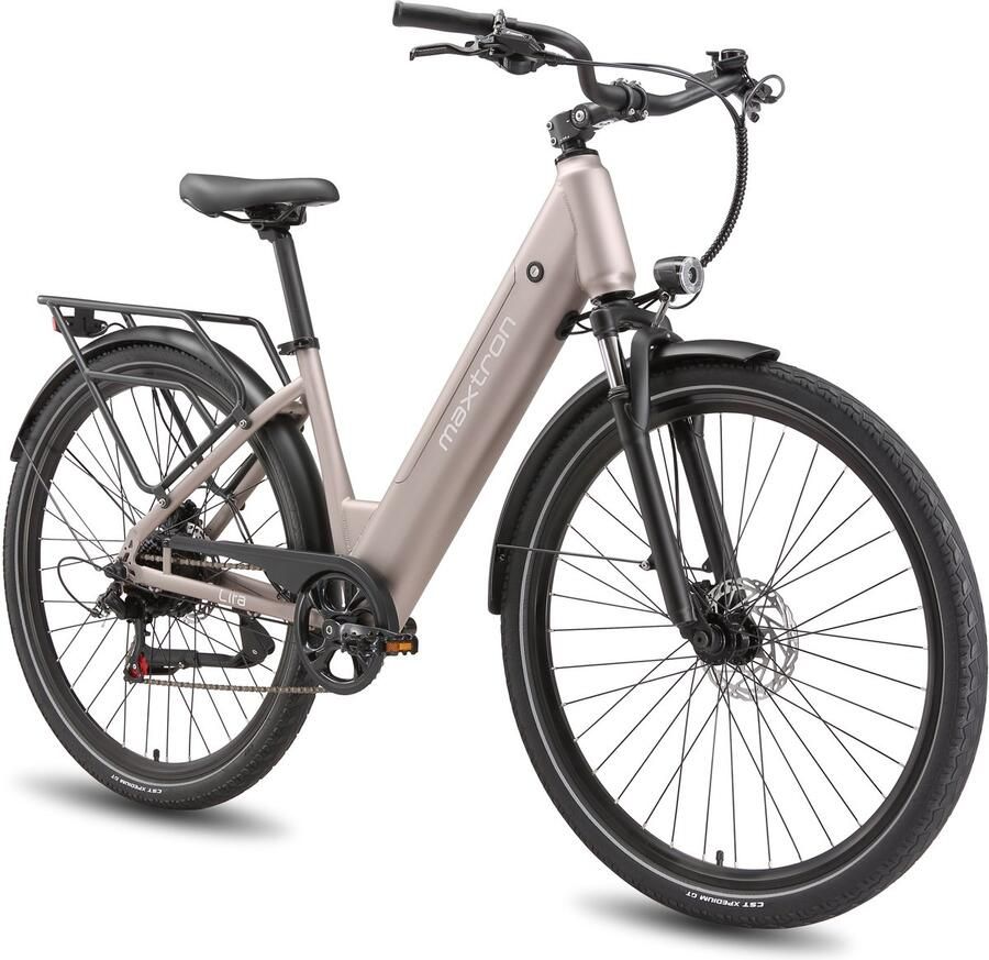 Vankel Maxtron Lira 28 Inch Elektrische Stadsfiets 48V 15Ah Lithium-accu Actieradius tot 140 km 250W Motor Hydraulische Schijfrem Shi o 7 Versnellingen Max. Belastbaar 120 kg Met Achterlicht Goud