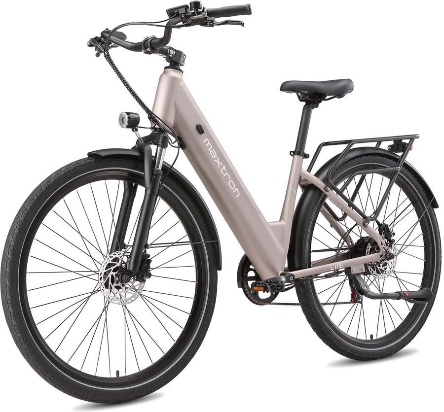 Vankel Maxtron Lira Elektrische Fiets Actieradius tot 140 km 720Wh Accu met Grote Capaciteit 28 x 2.0 Inch Banden Hydraulische Schijfrem Shi o 7 Versnellingen 250W Motor Met Achterlicht Max. Belastbaar 120 kg Goud
