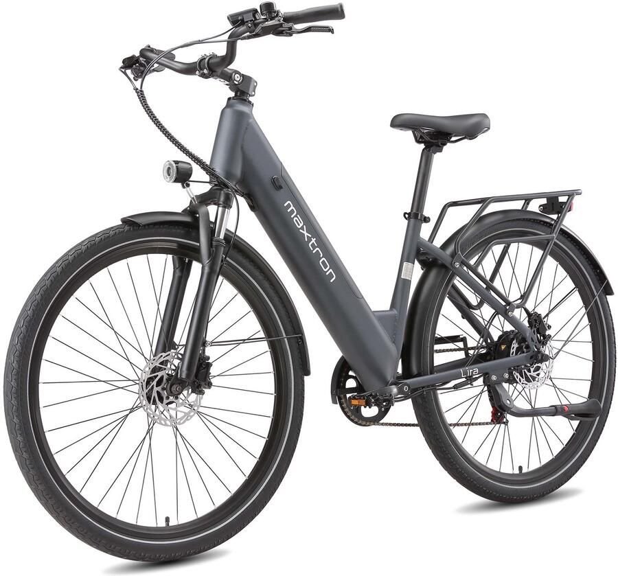Maxtron Lira Elektrische Fiets Actieradius tot 140 km 720Wh Accu met Grote Capaciteit 28 x 2.0 Inch Banden Hydraulische Schijfrem Shi o 7 Versnellingen 250W Motor Met Achterlicht Max. Belastbaar 120 kg Grijs